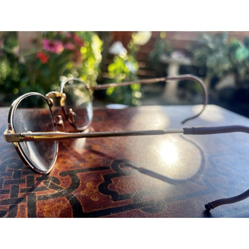 1970s Vintage BerDel Steroflex GEP Gold Eyeglass Frames Italy 55-19 Cable Temple